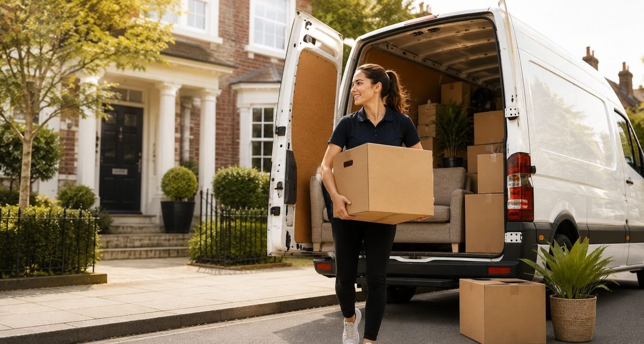 Meer Brothers removals team loading a removal van outside a London home