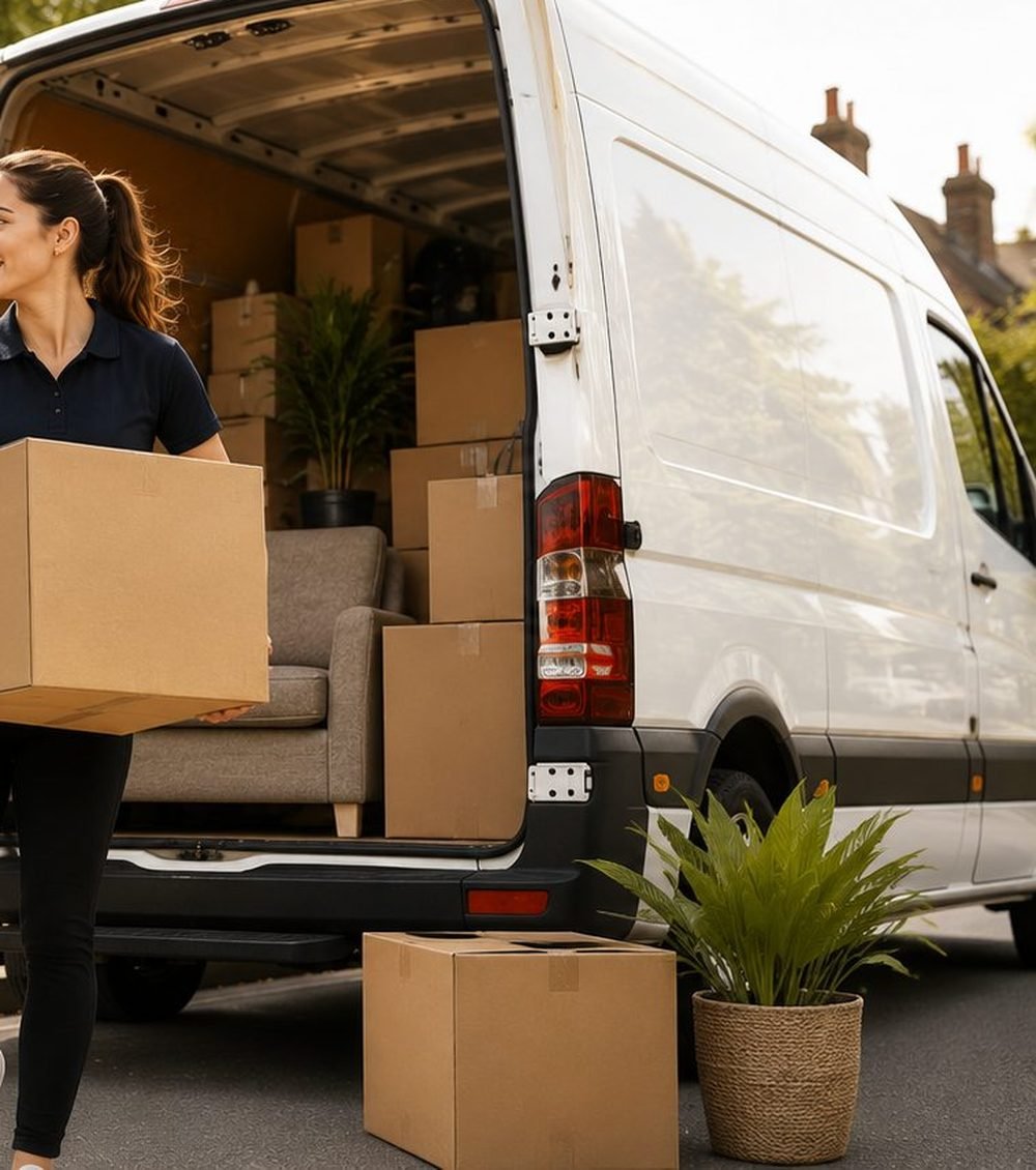 Removals team handling furniture with care